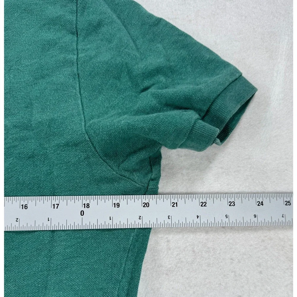 Polo Ralph Lauren Mens Green Cotton Pique Short Sleeve Polo Shirt Pink Pony S